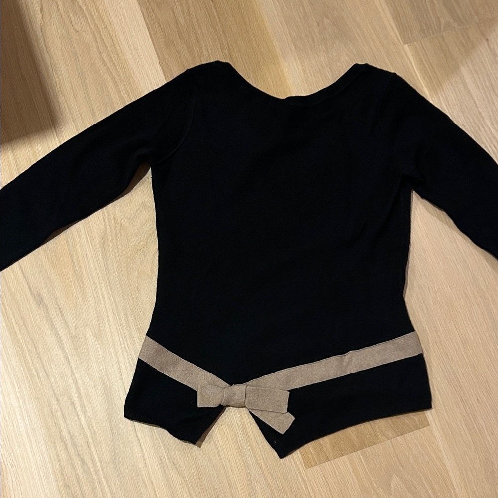 PAULE KA Black Knitwear with Subtle Cream Accents